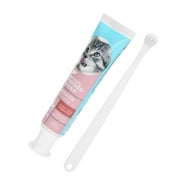 Save on Pet Supplies! Pet Cat Toothbrush and Liquid Toothpaste Set Teeth Cleaning Soft Head Brush Teeth Care Tool 45ml